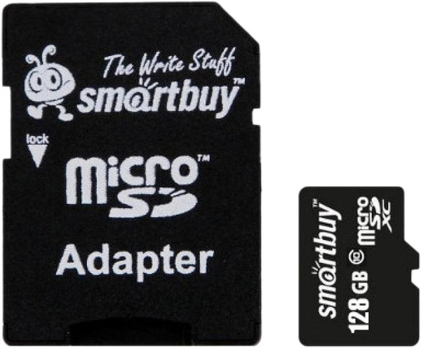 Карта памяти SmartBuy Micro SDXC 128GB Class 10 Переходник в комплекте (SB128GBSDCL10-01)
