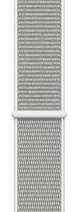 Умные часы Apple Watch Series 4, 44 мм, корпус из серебристого алюминия, спортивный браслет цвета «белая ракушка» (серебристый)