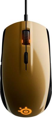Компьютерная мышь STEELSERIES Rival 100 Alchemy оптическая проводная USB, золотистый и черный [62336]