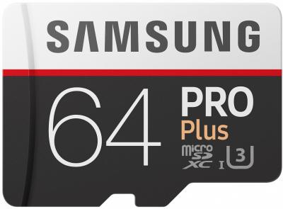 Карта памяти Samsung Micro SDHC PRO Plus 64GB Class 10 Переходник в комплекте (MD64DA/RU)