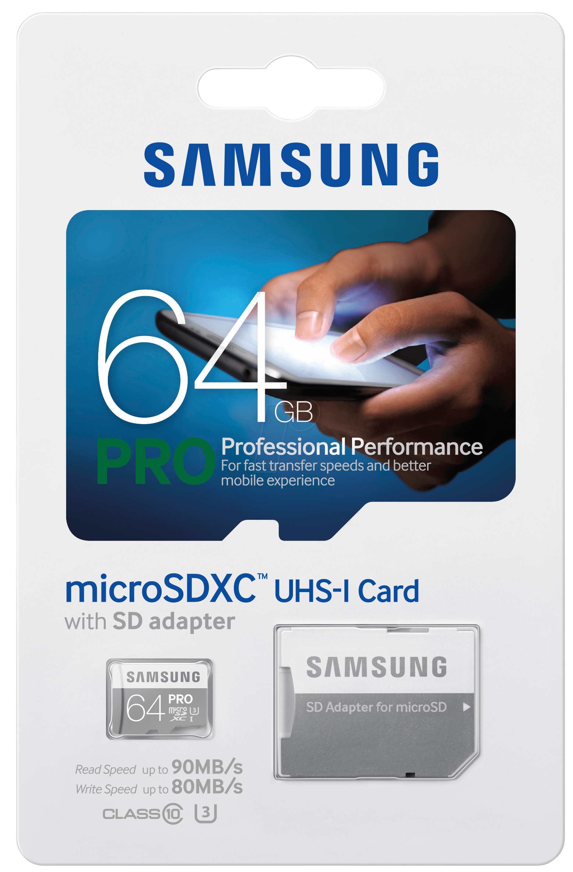 Карта памяти Samsung Micro SDXC PRO 64GB Class 10 Переходник в комплекте (MB-MG64EA)
