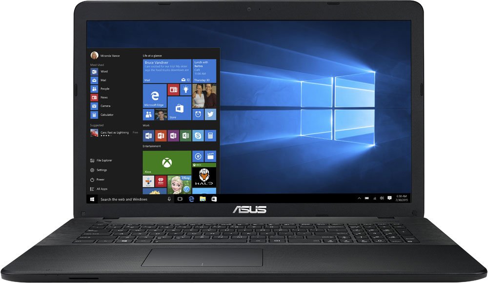 Ноутбук Asus X751SA-TY165T ( Intel Pentium N3710/4Gb/500Gb HDD/Intel HD Graphics/17,3"/1600x900/DVD-RW/Windows 10) Черный
