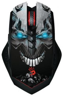 Компьютерная мышь A4Tech Bloody R8 metal feet Skull design оптическая беспроводная USB, черный [r8 skull]