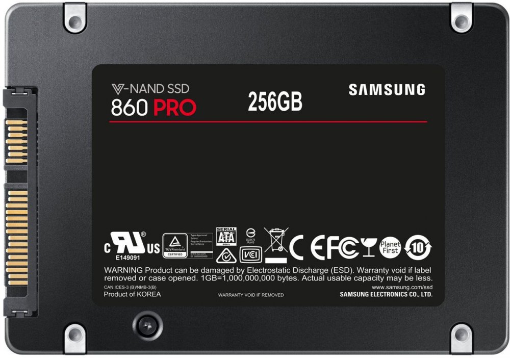 SSD Накопитель Samsung 860 Pro, 256Gb, 2.5", SATA III, SSD (MZ-76P256BW)