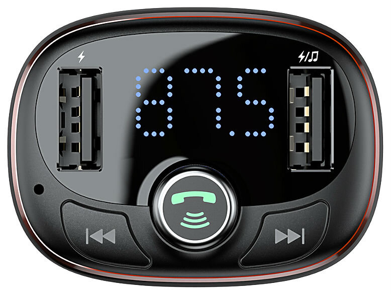 Автомобильная зарядка Baseus T typed Bluetooth MP3 CCALL-TM12 Dark coffee (Темно-кофейный)