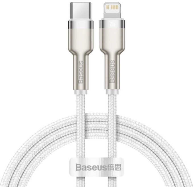 Кабель 2 в 1 Baseus Cafule Series Metal Data Cable Type-C to Lightning PD 20W (CATLJK-A02) White (Белый)