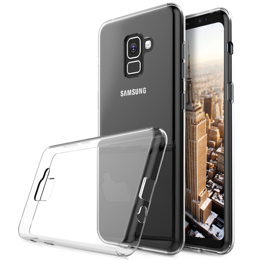 Силиконовая накладка Silicon для Samsung Galaxy A8 (2018) Прозрачный