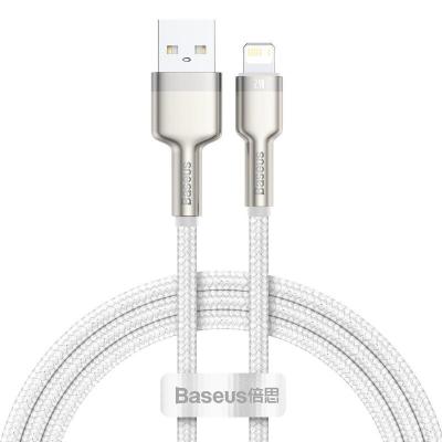 Кабель Baseus Cafule Metal Lightning 2.4A (1m) (CALJK-A02) White (Белый)