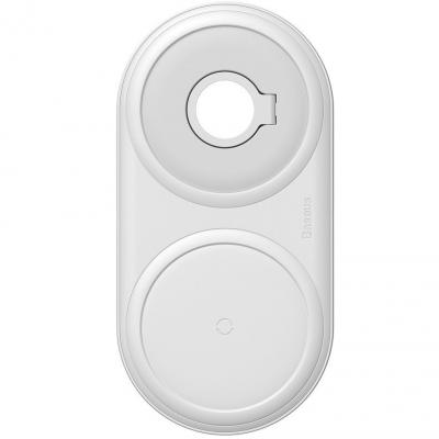 Беспроводная зарядка Baseus Planet 2 in 1 Cabel Winder + Wireless Charger (WXPL-B02) White (Белый)