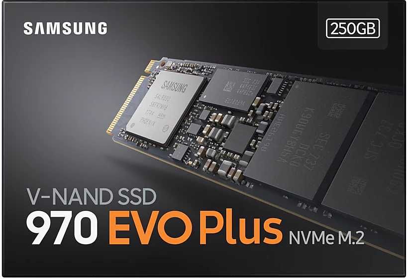 SSD Накопитель Samsung 970 EVO Plus, 250Gb, M.2 2280, PCI-E x4, SSD (MZ-V7S250B)