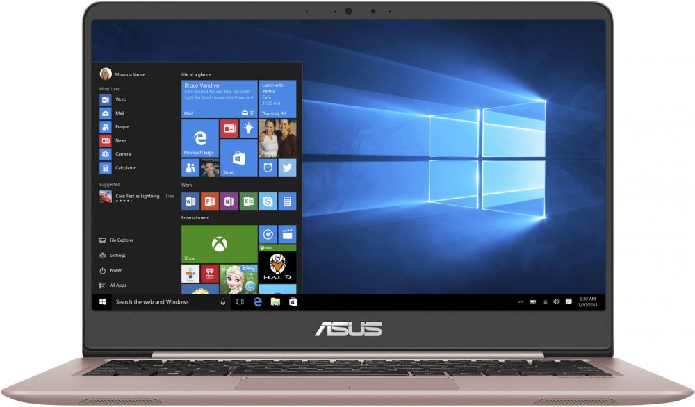Ноутбук Asus Zenbook UX410UF-GV029T ( Intel Core i5 8250U/8Gb/1000Gb HDD/128Gb SSD/nVidia GeForce Mx130/14"/1920x1080/Нет/Windows 10) Розовое золото