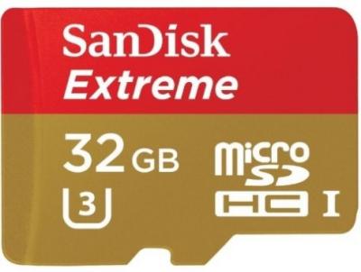 Карта памяти SanDisk Micro SDHC Extreme 32GB Class 10 Переходник в комплекте (SDSDQXN-032G-G46A)