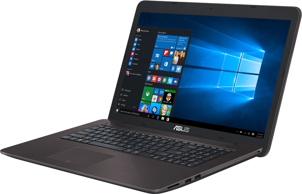 Ноутбук Asus X756UQ-TY232T ( Intel Core i5 6200U/4Gb/1000Gb HDD/nVidia GeForce 940MX/17,3"/1600x900/DVD-RW/Windows 10) Темно-коричневый