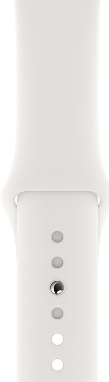 Умные часы Apple Watch Series 4, 40 мм, корпус из серебристого алюминия, спортивный ремешок белого цвета