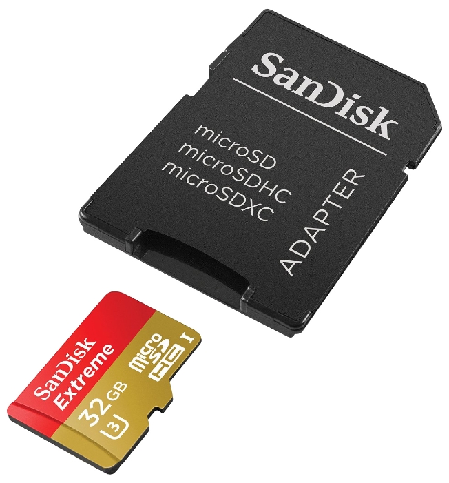 Карта памяти SanDisk Micro SDXC Extreme 32GB Class 10 Переходник в комплекте (SDSQXNE-032G-GN6MA)