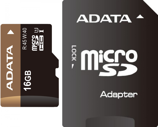 Карта памяти ADATA Micro SDHC 16GB Class 10 Переходник в комплекте (AUSDH16GUI1-RA1)