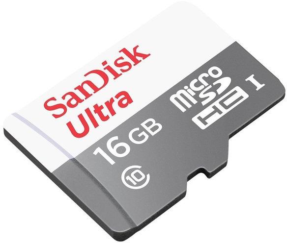 Карта памяти SanDisk Micro SDHC Ultra 320X 16GB Class 10 Переходник в комплекте (SDSQUNB-016G-GN3MA)