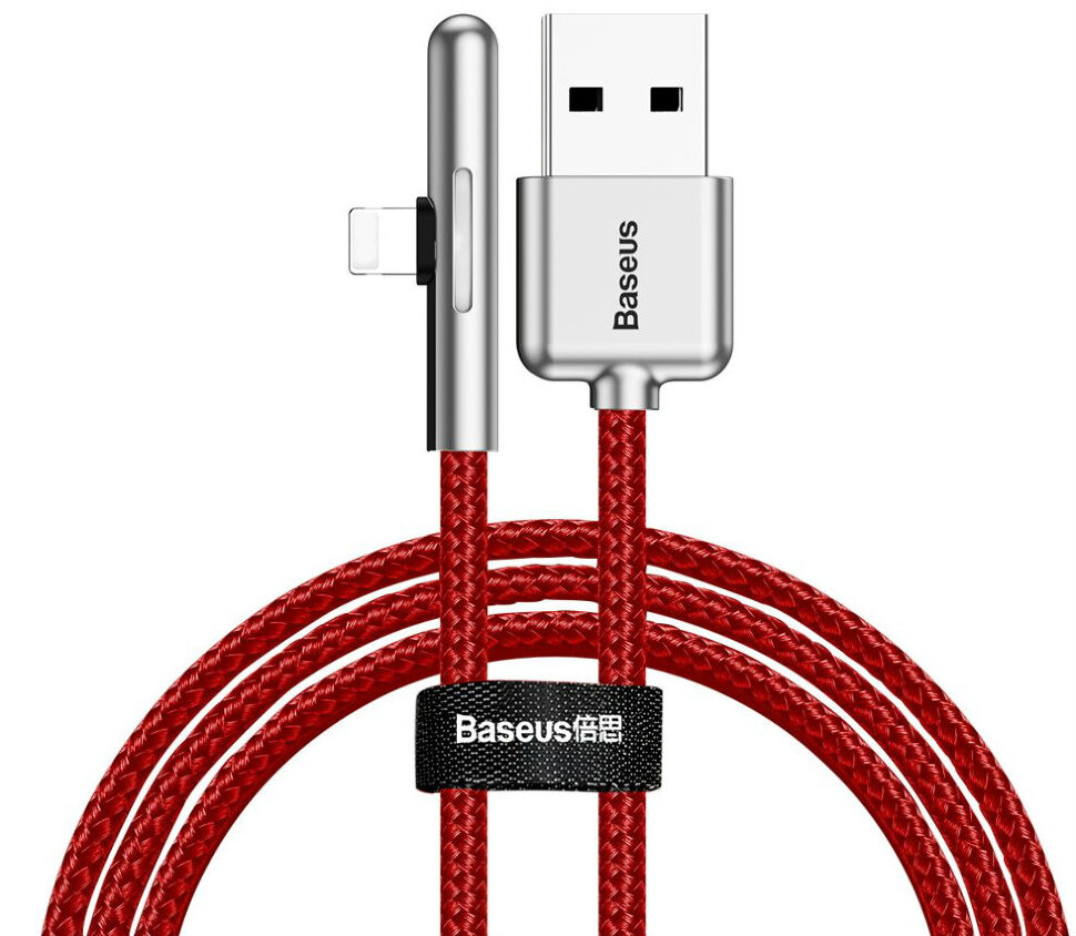 Кабель Lightning Baseus CAL7C-B09 Iridescent Lamp Mobile Game Cable USB For iP 1.5A 2м Red (Красный)