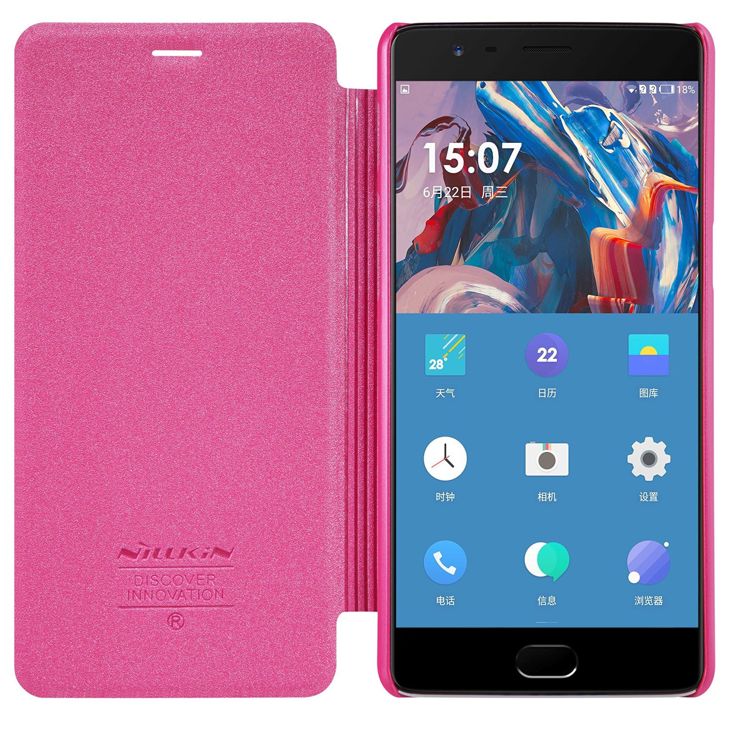 Чехол-книжка Nillkin Sparkle для OnePlus Three Pink