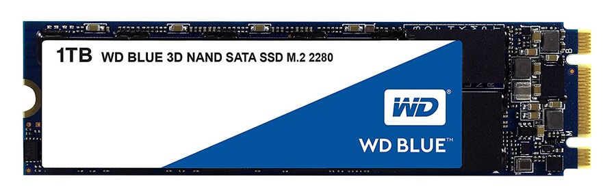 SSD Диск Western Digital Blue, 1 000Gb, M.2, SATA III, SSD (WDS100T2B0B)