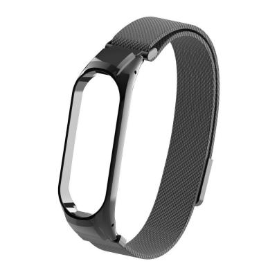 Сетчатый браслет Metal Mesh для Xiaomi Mi Band 4 Black (Черный)