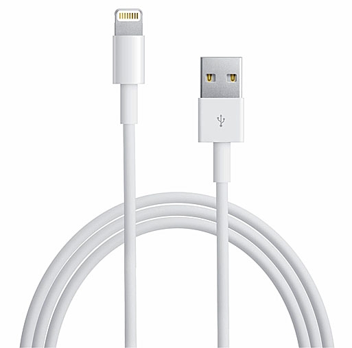 Кабель USB Apple Lightning 1м Белый Круглый