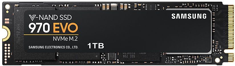 SSD Накопитель Samsung 970 EVO, 1 000Gb, M.2 2280, PCI-E x4, SSD (MZ-V7E1T0B)