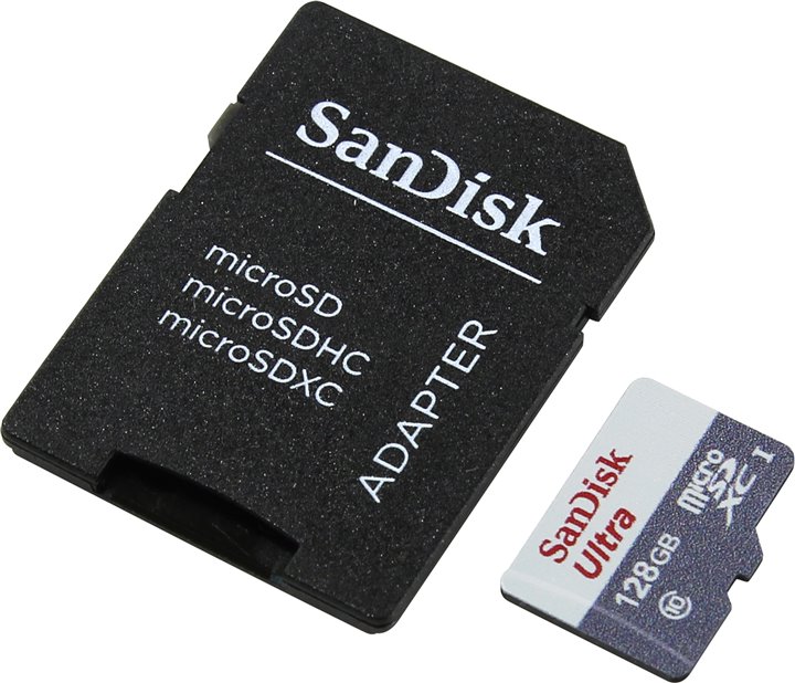 Карта памяти SanDisk Micro SDXC Ultra 533X 128GB Class 10 Переходник в комплекте (SDSQUNS-128G-GN6TA)