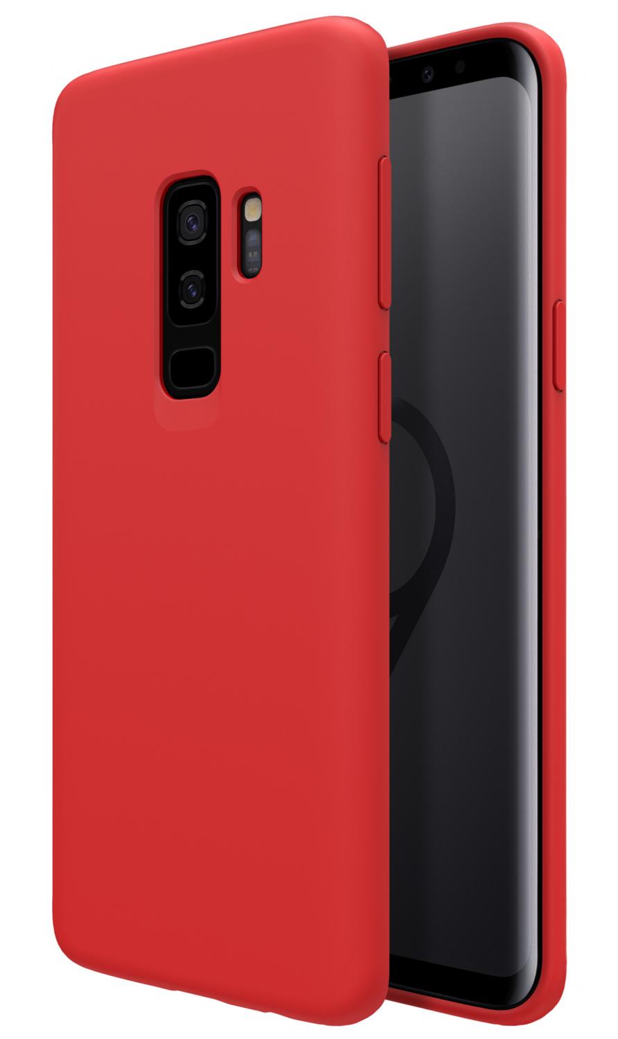 Силиконовая накладка Silicon Silky And Soft-Touch Finish для Samsung Galaxy S9+ Красный