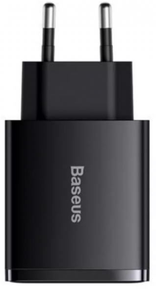 Сетевая зарядка Baseus Compact Quick Charger 30W QC+ PD Black (1Type-C + 2USB) (CCXJ-E01)