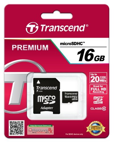 Карта памяти Transcend Micro SDHC Premium 16GB Class 10 Переходник в комплекте (TS16GUSDHC10)