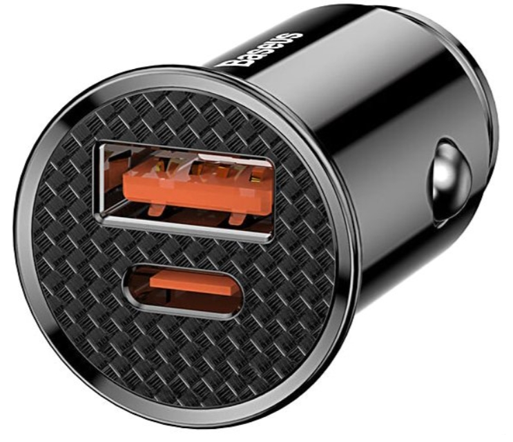 Автомобильная зарядка Baseus Circular Plastic USB, Type-C PD3.0, QC4.0 CCALL-YS01 Black (Черный)