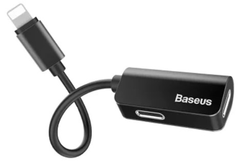 Аудио-адаптер Baseus CALL37-01 iP Male to iP+iP Female Adapter L37 Black (Черный)