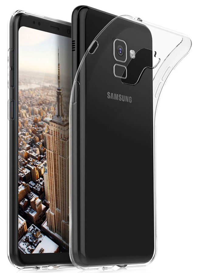 Силиконовая накладка Silicon для Samsung Galaxy A8 Plus (2018) Серый