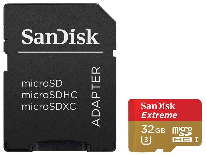 Карта памяти SanDisk Micro SDXC Extreme 32GB Class 10 Переходник в комплекте (SDSQXNE-032G-GN6MA)