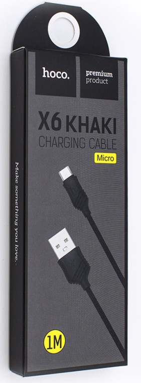 Кабель USB Hoco X6 Khaki 1м Черный